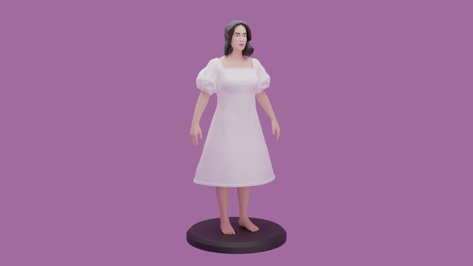female fashion clothes ffc1 dresses 3d model printable character aline dress 3D print model - Mito3D