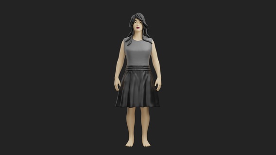 weiblich Mode Kleider ffc2 3d Modell Charakter Stück 3dprintable Mixer Spielzeug 3d print model - Mito3D