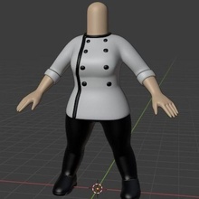 fêmea funko pop chefe cozinha avental arte 3d print model - Mito3D