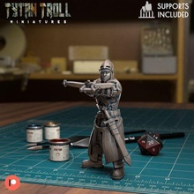 femelle garde crossbow pre supported Jeu dnd miniature minis donjons dragons 32mm tytantroll miniatures Patreon arbalète 3d print model - Mito3D