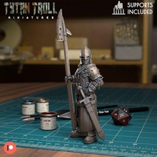 femelle garde hallebarde pre supported Jeu dnd miniature minis donjons dragons 32mm tytantroll miniatures Patreon lance 3d print model - Mito3D