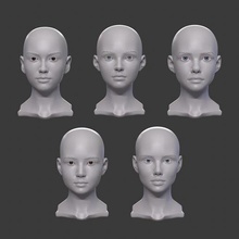 female head 1 pack art girl woman bust 3dprint character portrait sculpture 3d print model - Mito3D