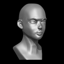 female head art stl sculpt woman project statue bust free eyes girl shape high poly 3d print model - Mito3D