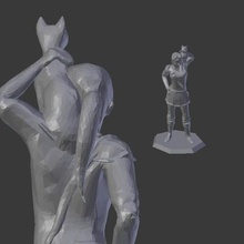 mujer caballero cat.game.animal.animals.board.dnd.dragons.dungeons.egyptian.fighter.figurine.figurines.hero.heroes.kitten.kitty.lady.tabletop.warrior.woman.games 3d print model - Mito3D