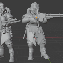 female krieg trenchfighter game tabletop wargamming warhammer40k wh40k 40k astra militarum imperial guard guards death korps trench fighter 3d print model - Mito3D
