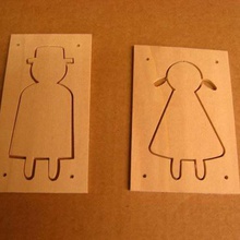 female male signs various wood sign lasercut flat experiment dingfabrik art 3d print model - Mito3D