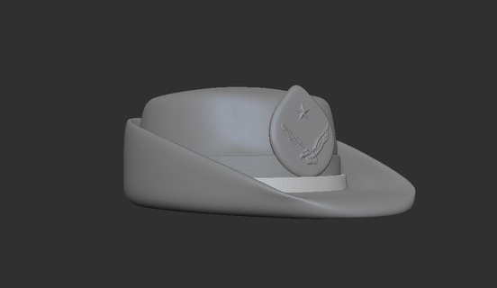 femelle militaire casquette façade 3d print model - Mito3D