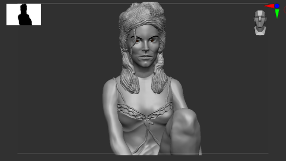 female model sitting pin up mary-louise parker 3d obj zbrush 3d print model - Mito3D