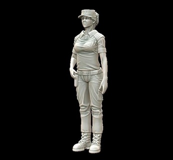 femelle police art officier femme personnage diorama scène statue statuette ornement 3d print model - Mito3D