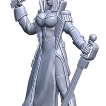política femenina educador futuro número de serie 1998 juego 40k warhammer la guardia imperial comisario femenino niña 3d print model - Mito3D