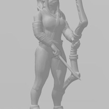 kadın korucu masa üstü d&d minyatür oyun ranger insan dungeons ejderhalar 3d print model - Mito3D