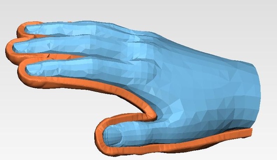 kadın sağ el yarım mold spread insan parmak 3dprinting kalıp boşluk Kadın 3d print model - Mito3D