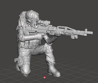 female sniper soldier miniature model scifi games dnd rpg imperial guard astra militarum post apocalyptic orlock star wars wh40k empire assassin cultist marvel legion war hammer space marines mad max punk fallout mercenary bounty hunter dungeons dragons 3d print model - Mito3D