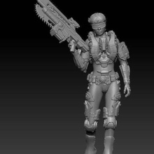 femmina soldato miniatura sla 3d print model - Mito3D
