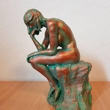 female thinker le penseur nude statue the people 3d print model - Mito3D