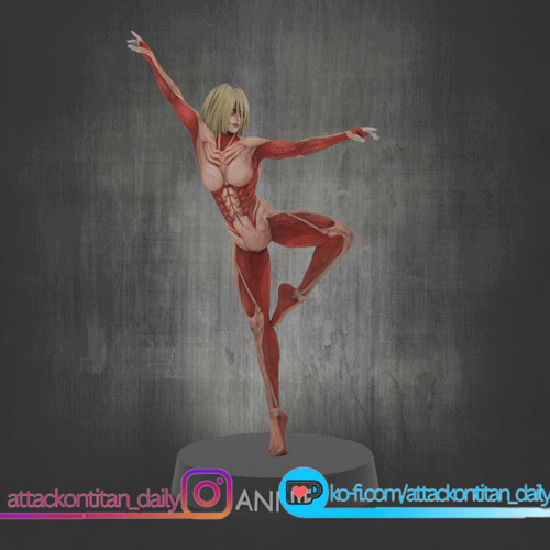 female titan aot - attack dancing Art on season 4 annie leohardt the 3D print model - Mito3D