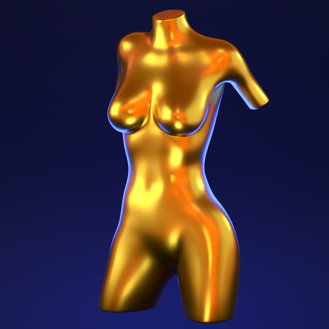 femelle torse déco 7 art femme figure corps sculpture décoration buste fille anatomie muscle musclé musculature 3D print model - Mito3D