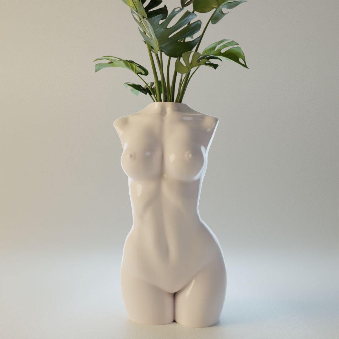 femmina torso vaso casa moderno modalità arredamento decorazione pentola 3D print model - Mito3D