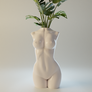 hembra torso florero hogar casa moderno decoración maceta 3d print model - Mito3D