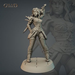 female vampire pinup 02 Game armor fantasy fighter game roleplay rpg sword warrior blood dungeon 3d print model - Mito3D