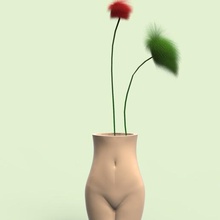 female vase art artistic beauty mtl decoration decor flower flowerpot body urn pot sculpture stl obj 3d print model - Mito3D