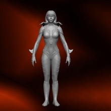 female villain base mesh 3d print model - Mito3D