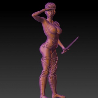 female warrior - rpg warhammer dnd 40k 3d print model - Mito3D