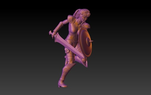 female warrior - rpg zombie 75mm sfw 3d print model - Mito3D
