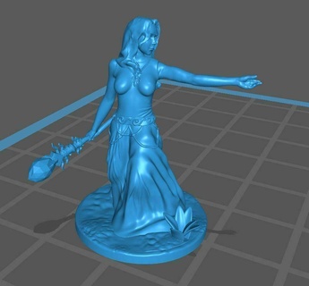 female wizard dnd miniature 3d printing 3d print model - Mito3D