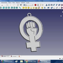 féministe porte clés 3d print model - Mito3D