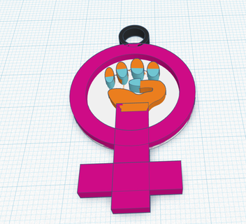 feminist anahtarlık 3d print model - Mito3D