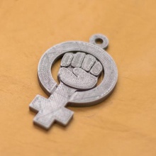 feminist keychain jewelry key ring 3d man 3d print model - Mito3D