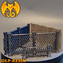 fences pack game fence barrier chain link scenery terrain scatter wh40k war games cover print place sla dlp resin 3d print model - Mito3D