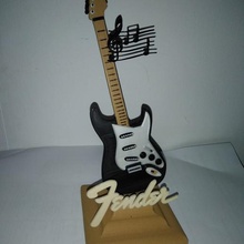 guitarra fender hd - stand telefone bi-extrutions 3 cores a arte violão de suporte música 3d print model - Mito3D