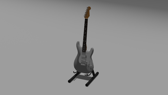 Fender Stratocaster niedrig poly 3d Modell 3d print model - Mito3D
