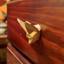 le fennec tête drawercupboard poignée la maison décor bouton 3d print model - Mito3D