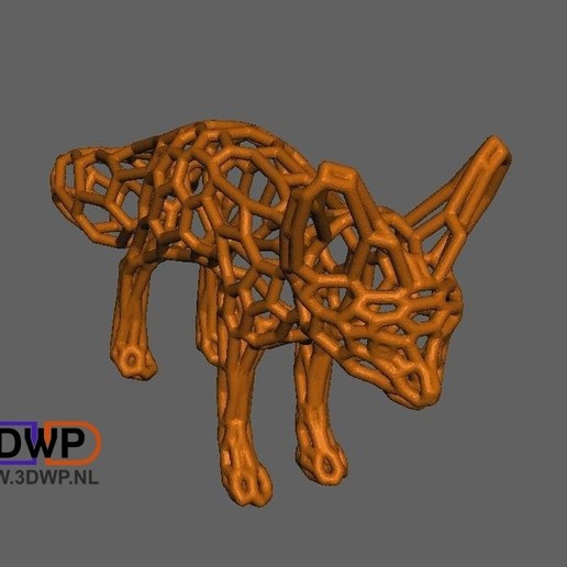 fennec fox-Muster-voronoi-Stil Spiel Tier fox meshmixer voronoi Tiere 3D print model - Mito3D
