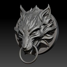 fenrir fan art stl 3dprint a decoração os acessórios jogo finalfantasy7 lobo fox nuvem 3d print model - Mito3D