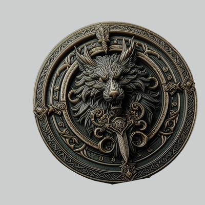 fenrir norse mitoloji tanrı madalyon sanat thor odin kolye 3d print model - Mito3D