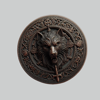 fenrir nórdico mitología dios medallón arte thor odin colgante pendiente 3d print model - Mito3D