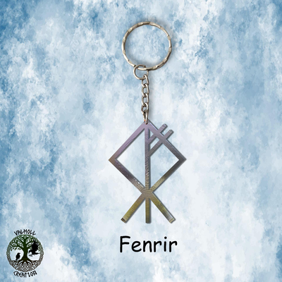 fenrir runen symbol schlüssel ring schmuck keltisch wikinger mythologie wolf 3d print model - Mito3D