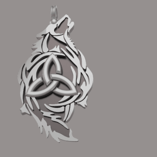 fenrir vol2 jewelry amulet life lifestyle kylon pendant pendent suspension bangle scandinavian myth mythology slavic viking wolf 3D print model - Mito3D