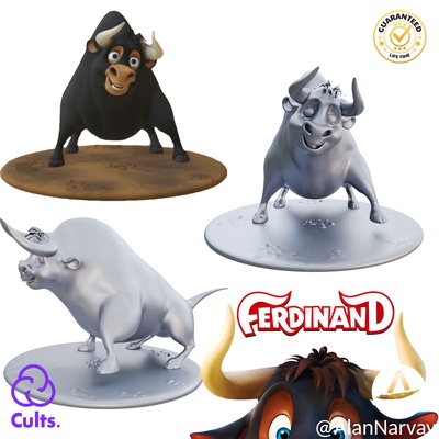 ferdinand ventilator kunst stier film kinder toons spanien hollywood cool 3d print model - Mito3D