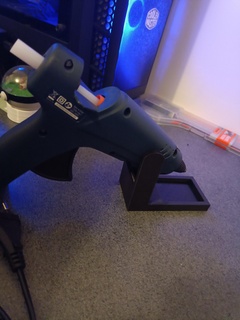 ferm glue gun holder Tools close glue gun action support  3d print model - Mito3D