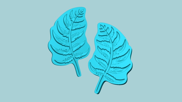 fern leaf mould 01 - artificial eva molding tools moulding mold craft handcraft artisan arrangement flower decoration tool fondant art bomb bath 3d print model - Mito3D