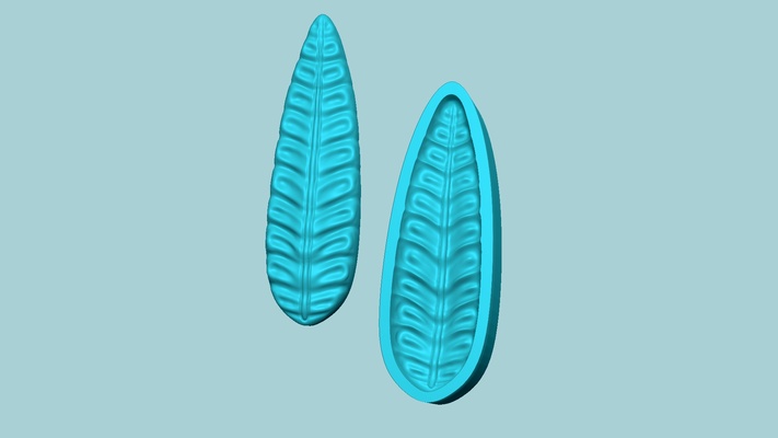 fern leaf mould 03 - artificial eva molding tools moulding mold craft handcraft artisan arrangement flower decoration tool fondant art bomb bath 3d print model - Mito3D