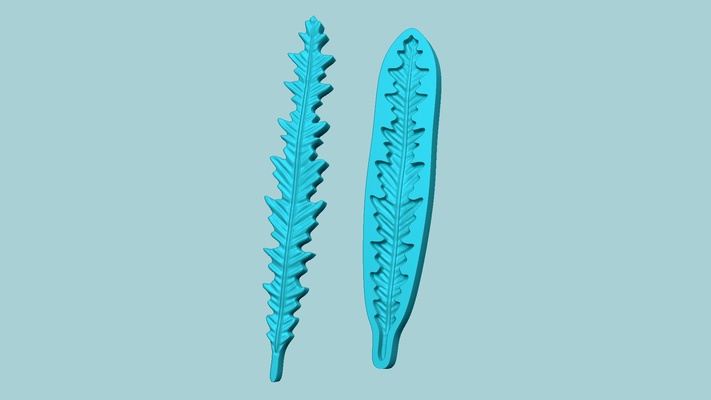 fern leaf mould 05 - artificial eva molding tools moulding mold craft handcraft artisan arrangement flower decoration tool fondant art bomb bath 3d print model - Mito3D