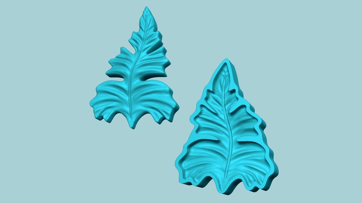 fern leaf mould 08 - artificial eva molding tools moulding mold craft handcraft artisan arrangement flower decoration tool fondant art bomb bath 3d print model - Mito3D