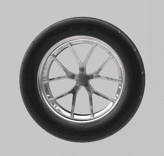 ferrada fr2 20''x10'' 20x10 5'' wheel tire 1 24 scale auto car model tyre tamiya revell aoshima 3D print model - Mito3D