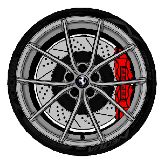 ferrari 488 pista wheels mount front rear spring wheel car detail high poly rim tire race tread accessories 3d print model - Mito3D